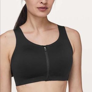 Lululemon Front Zip Sports Bra- Black- Size 4